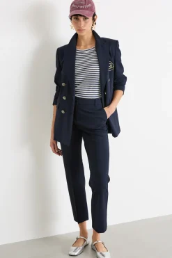 Pantalone a sigaretta stretch - Blu