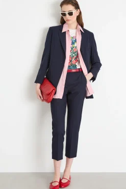 Pantalone a sigaretta stretch - Blu