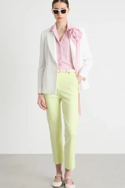 Pantalone a sigaretta stretch - Giallo