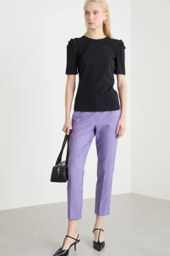 Pantalone a sigaretta stretch - Viola