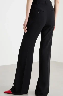 Pantalone a zampa in cady - Nero