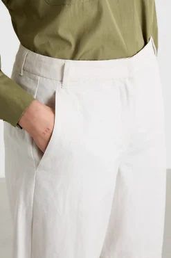 Pantalone baggy in tela - Bianco