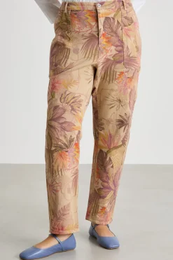 Pantalone baggy stampato - Cammello