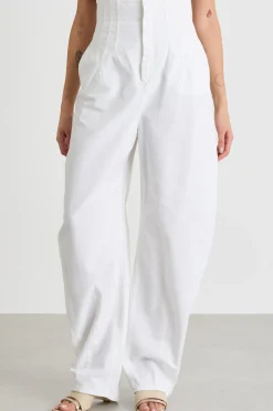 Pantalone balloon a vita alta - Bianco
