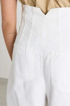 Pantalone balloon a vita alta - Bianco
