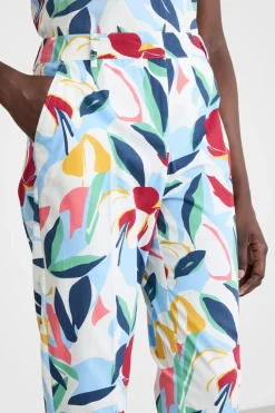 Pantalone Capri in popeline - Azzurro