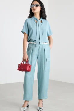Pantalone cargo - Azzurro