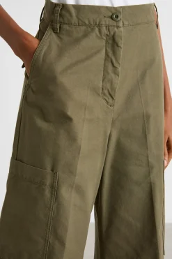 Pantalone cargo in canvas - Verde