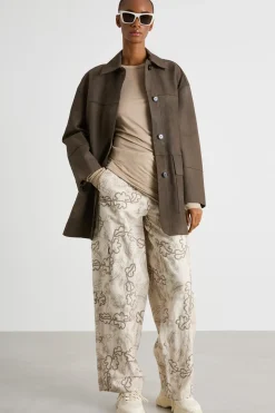 Pantalone cargo in drill - Beige
