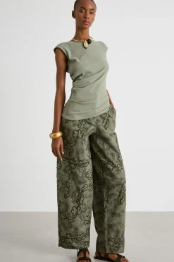 Pantalone cargo in drill - Verde