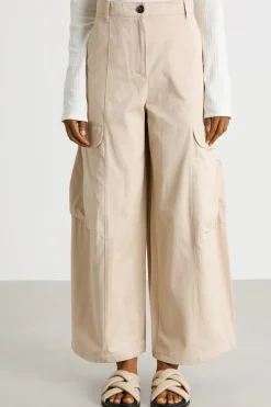 Pantalone cargo in gabardina - Beige