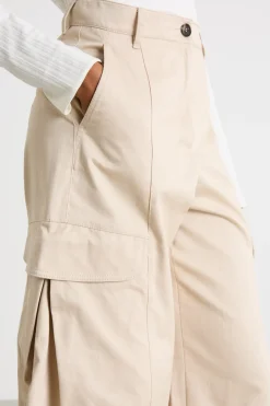 Pantalone cargo in gabardina - Beige