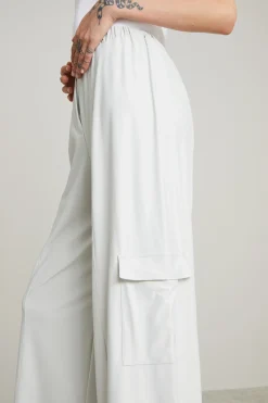 Pantalone cargo in jersey spalmato - Ghiaccio