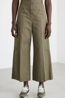 Pantalone cargo in tela - Kaki