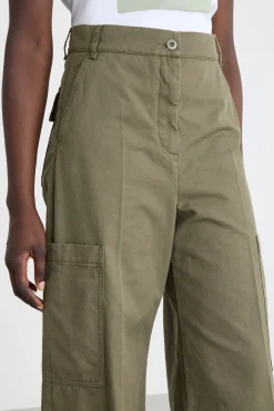 Pantalone cargo in tela - Kaki