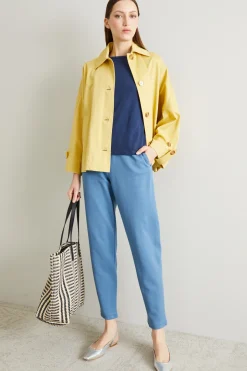 Pantalone carrot in jersey - Azzurro