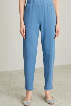 Pantalone carrot in jersey - Azzurro