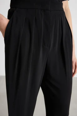 Pantalone carrot in jersey - Nero