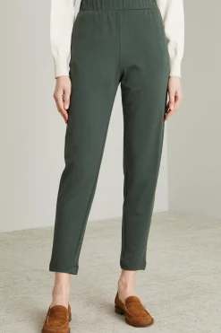 Pantalone carrot in jersey - Verde