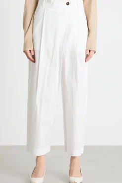 Pantalone carrot in popeline - Bianco