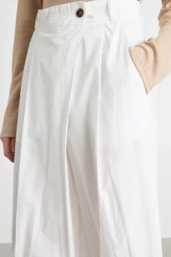 Pantalone carrot in popeline - Bianco