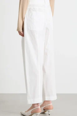 Pantalone carrot in popeline - Bianco