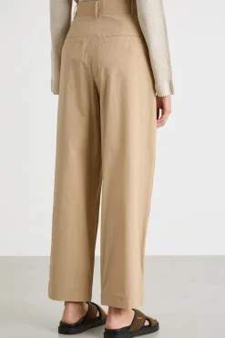 Pantalone carrot in popeline - Cammello