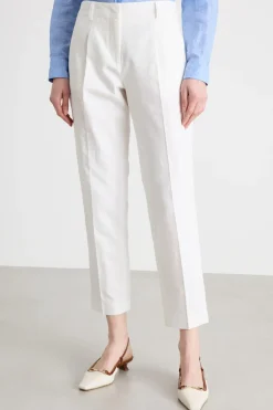 Pantalone carrot in stuoia - Bianco