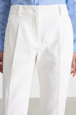 Pantalone carrot in stuoia - Bianco