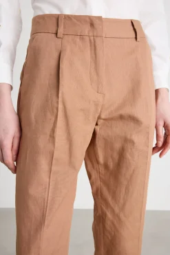 Pantalone carrot in stuoia - Cammello