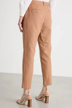 Pantalone carrot in stuoia - Cammello