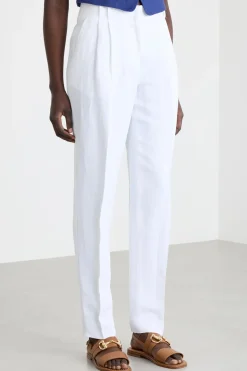 Pantalone carrot in tela - Bianco