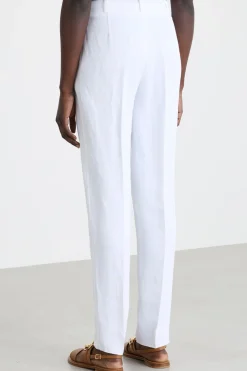 Pantalone carrot in tela - Bianco