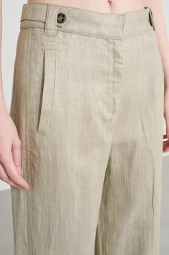 Pantalone carrot in twill - Verde