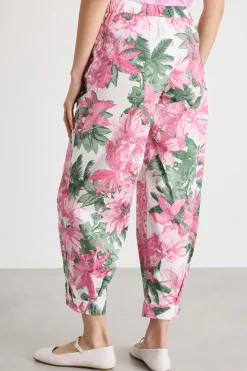 Pantalone carrot stampato - Rosa Verde Bianco