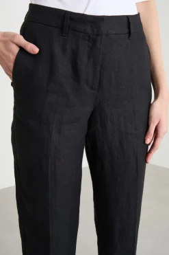 Pantalone chino in lino - Nero