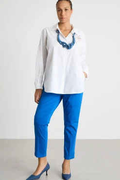 Pantalone chino in raso - Blu