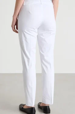 Pantalone chino in raso stretch - Bianco