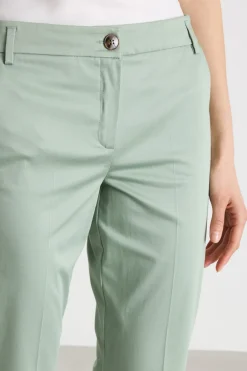 Pantalone chino in raso stretch - Verde
