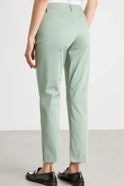 Pantalone chino in raso stretch - Verde