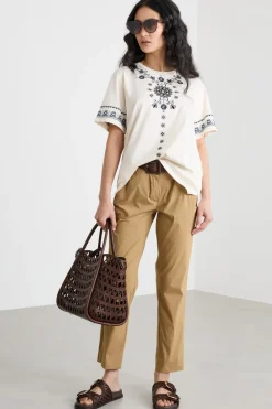 Pantalone chino stretch - Cammello