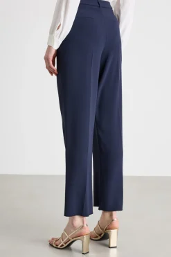 Pantalone con applicazione floreale - Blu
