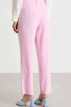 Pantalone con applicazione floreale - Rosa