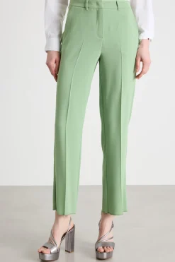 Pantalone con applicazione floreale - Verde