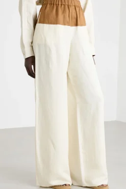 Pantalone con baschina - Bianco Cammello