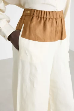 Pantalone con baschina - Bianco Cammello