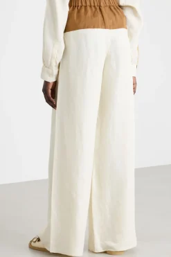 Pantalone con baschina - Bianco Cammello
