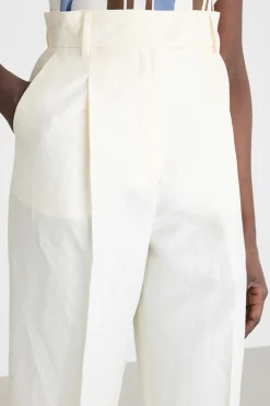 Pantalone con cintone alto - Bianco