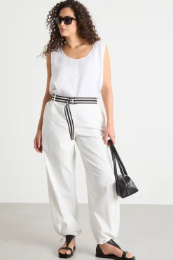 Pantalone con cintura - Bianco