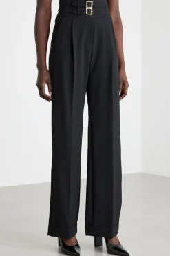 Pantalone con cinturini - Nero
